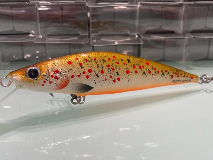 Brown Trout Jointed Wooden Handmade Spasm Fishing Lure 7cm/2.75